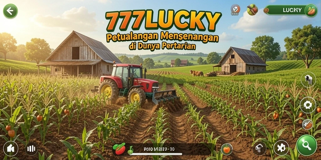 Tangkapan layar gameplay 777LUCKY yang menunjukkan aktivitas bertani yang seru.