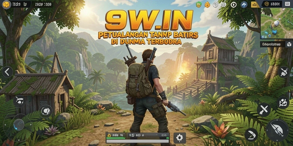 Tampilan penuh aksi dari gameplay Open World 9WIN.