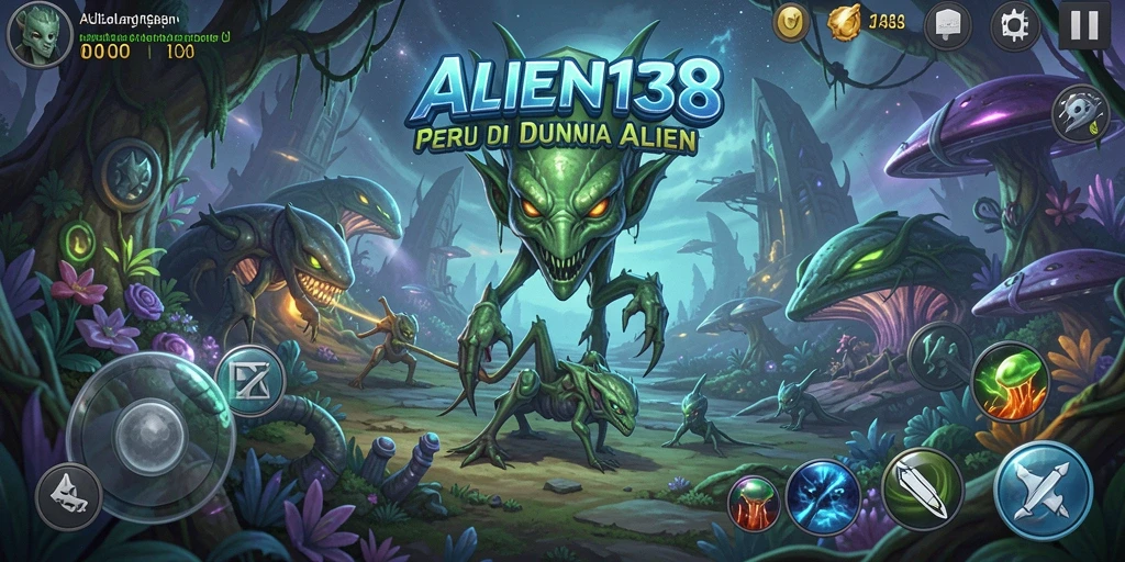 Screenshot gameplay ALIEN138 menunjukkan petualangan seru di dunia alien.