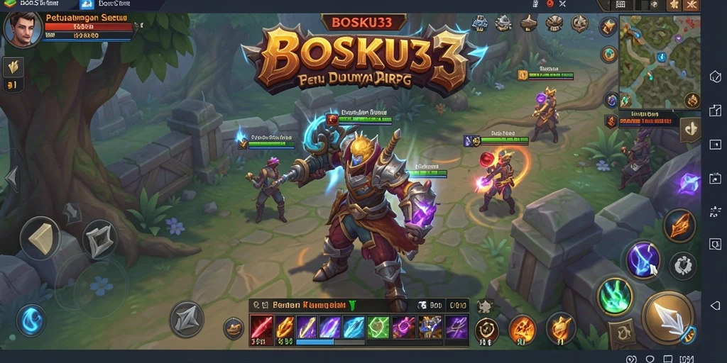 Tangkapan layar BOSKU33 menampilkan aksi pertarungan ARPG yang dinamis.