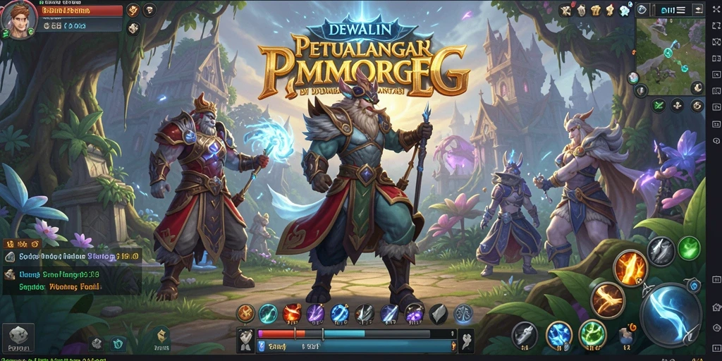 Tangkapan layar DEWALIN menampilkan aksi pertempuran epik dalam dunia MMORPG.