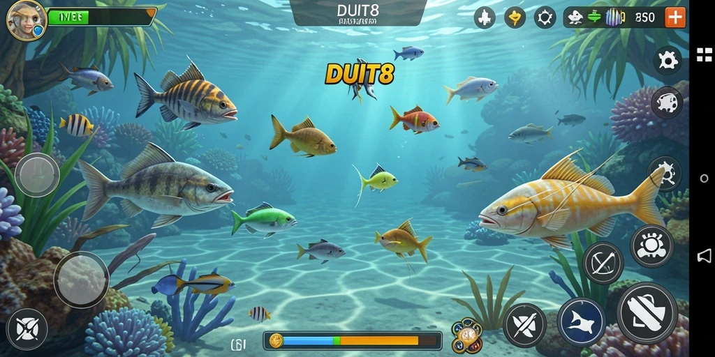 Gameplay seru Tembak Ikan di DUIT8 dengan efek visual yang menakjubkan.