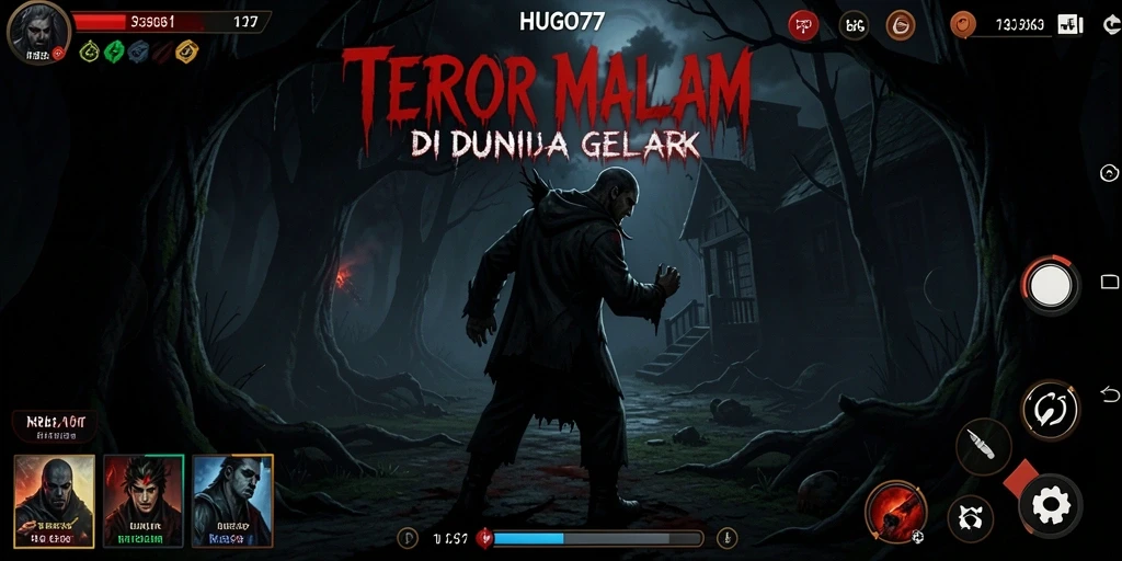 Screenshot gameplay HUGO77 yang mencekam dan penuh ketegangan.