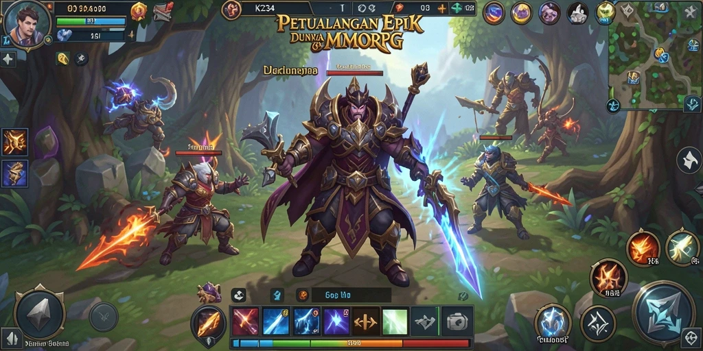 Tangkapan layar gameplay K234 yang menunjukkan aksi penuh petualangan MMORPG.