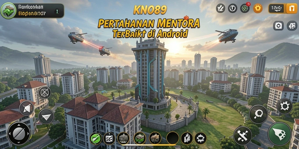 Tampilan gameplay KNO89 yang seru dalam pertahanan menara.