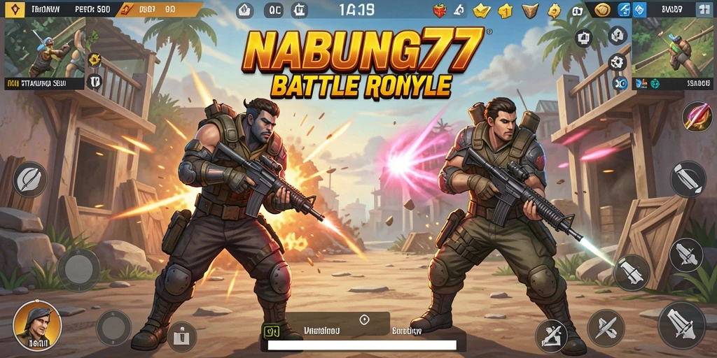 Tampilan dinamis dari gameplay seru di NABUNG77 Battle Royale.