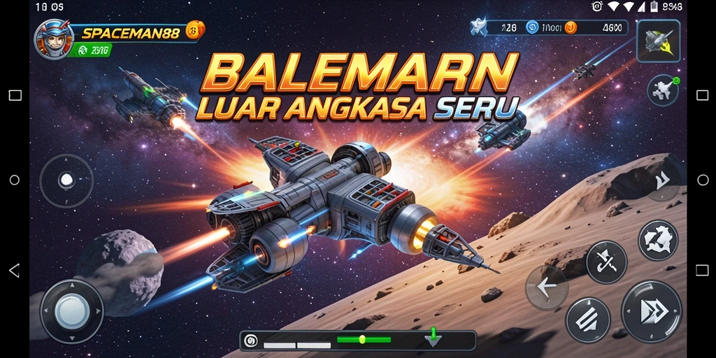 Tampilan screenshot gameplay SPACEMAN88 menampilkan balapan luar angkasa yang seru.