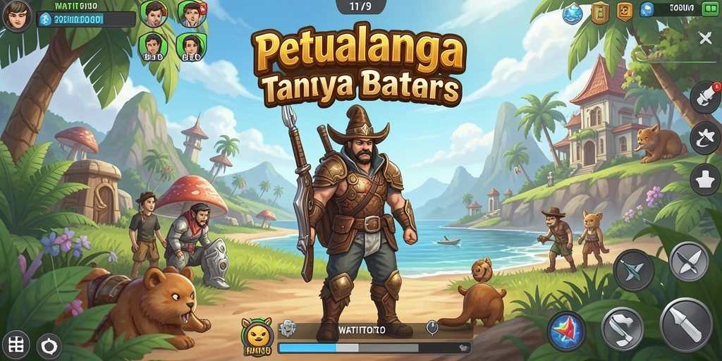 Gameplay WATITOTO di dunia yang penuh petualangan terbuka.