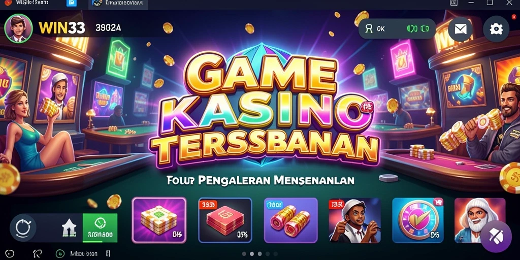 Tangkapan layar gameplay WIN33 yang menampilkan suasana Kasino yang mendebarkan.
