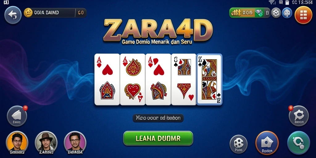 Tampilan gameplay seru ZARA4D dengan kartu domino.